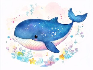 可爱蓝鲸的梦幻海底世界