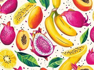 缤纷热带水果图案设计