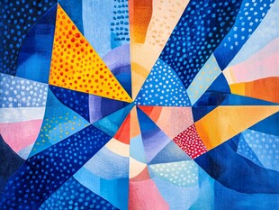 绚丽几何抽象艺术画作