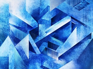 蓝色几何抽象艺术图案