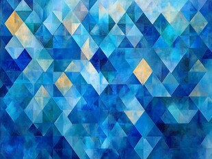 蓝色几何拼接抽象背景图