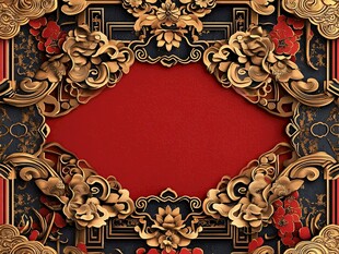 中式古典奢华花纹装饰框