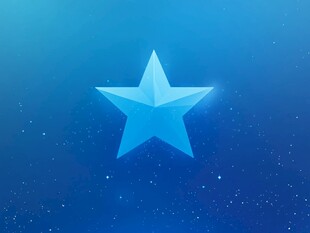 蓝色闪耀五角星背景图