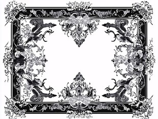 黑白复古花纹边框图案