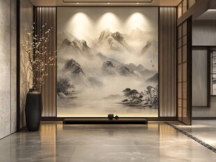 中式山水玄关雅致空间