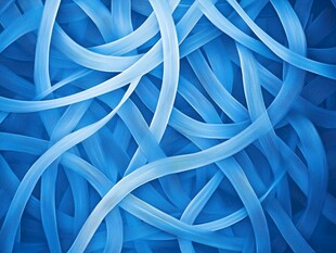 蓝色缠绕线条抽象背景图