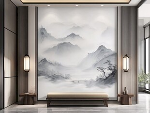 中式山水背景墙 雅致空间