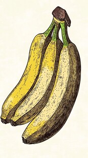 手绘香蕉三兄弟