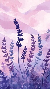 梦幻薰衣草田园风景图