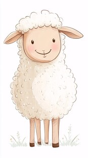 可爱绵羊插画