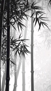 水墨竹林图