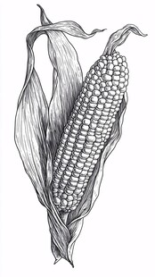 手绘玉米插画