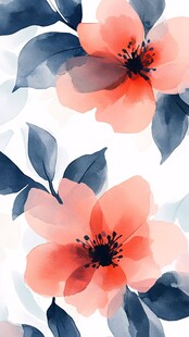 水彩花卉图案