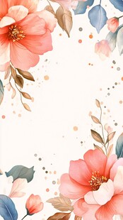 浪漫花卉边框背景图