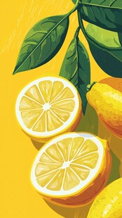 清新柠檬插画 活力满满