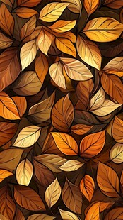 秋叶斑斓无缝背景图案