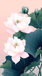 唯美粉色荷花绽放图