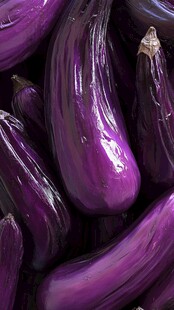 紫艳茄子堆 饱满色泽鲜