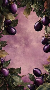 紫色果实环绕的梦幻图景