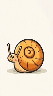 可爱卡通蜗牛形象插画