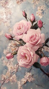 粉色玫瑰绽放唯美花卉图