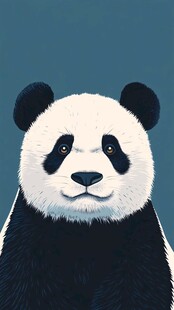 可爱熊猫头像插画