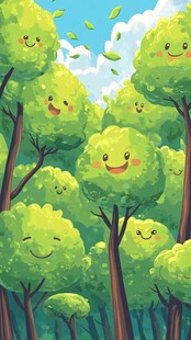 欢乐森林 会笑的可爱树木