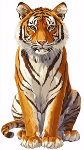 端坐的威猛老虎