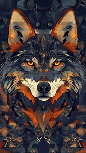 神秘狼图腾插画艺术形象