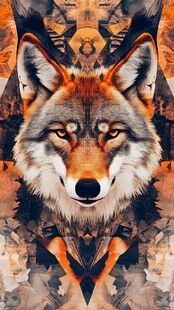 神秘狼图腾 艺术风格插画