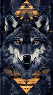 神秘狼图腾与几何图案艺术