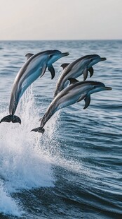海豚跃出海面的美妙瞬间