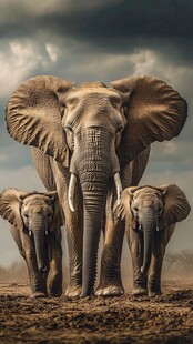 大象家族的旷野威严时刻