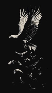 展翅雄鹰引领群鸟高飞