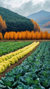 秋日田园多彩蔬菜景观