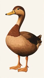 卡通棕色鸭子插画