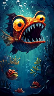 深海恐怖怪鱼大张巨口