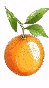 手绘鲜橙插画