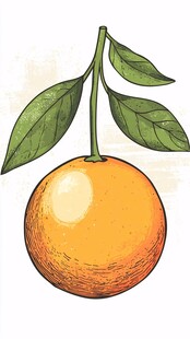 手绘橙子插画