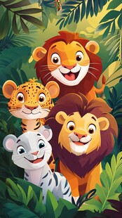 丛林中的可爱猛兽家族