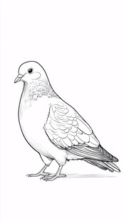 白鸽素描图