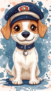 可爱警犬卡通形象