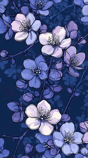 蓝紫色花卉图案背景