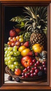 水果静物油画展示