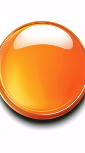 橙色光泽圆形按钮图标