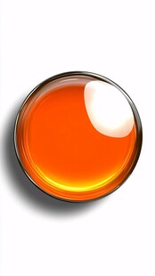 橙色圆形光泽按钮