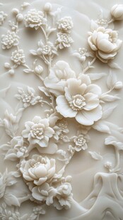 白玉雕花浮雕精美艺术