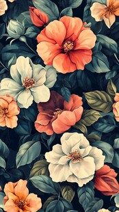 复古花卉图案背景设计