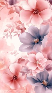 梦幻柔美花卉背景图