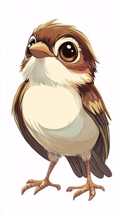 可爱卡通小鸟萌态十足